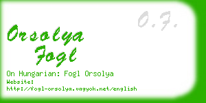 orsolya fogl business card